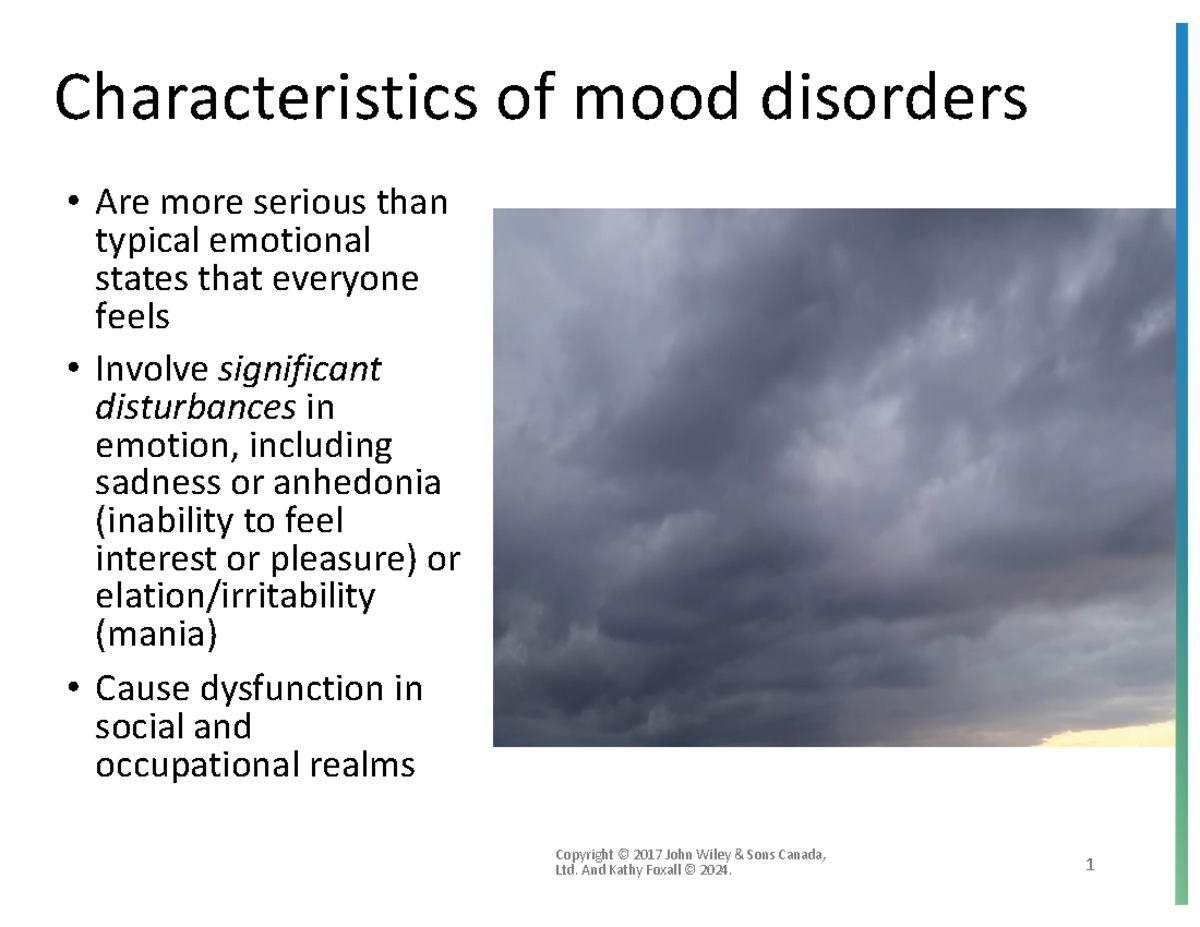 Ch. 8 Mood Disorders Overview: MDD and Bipolar Disorder Insights ...