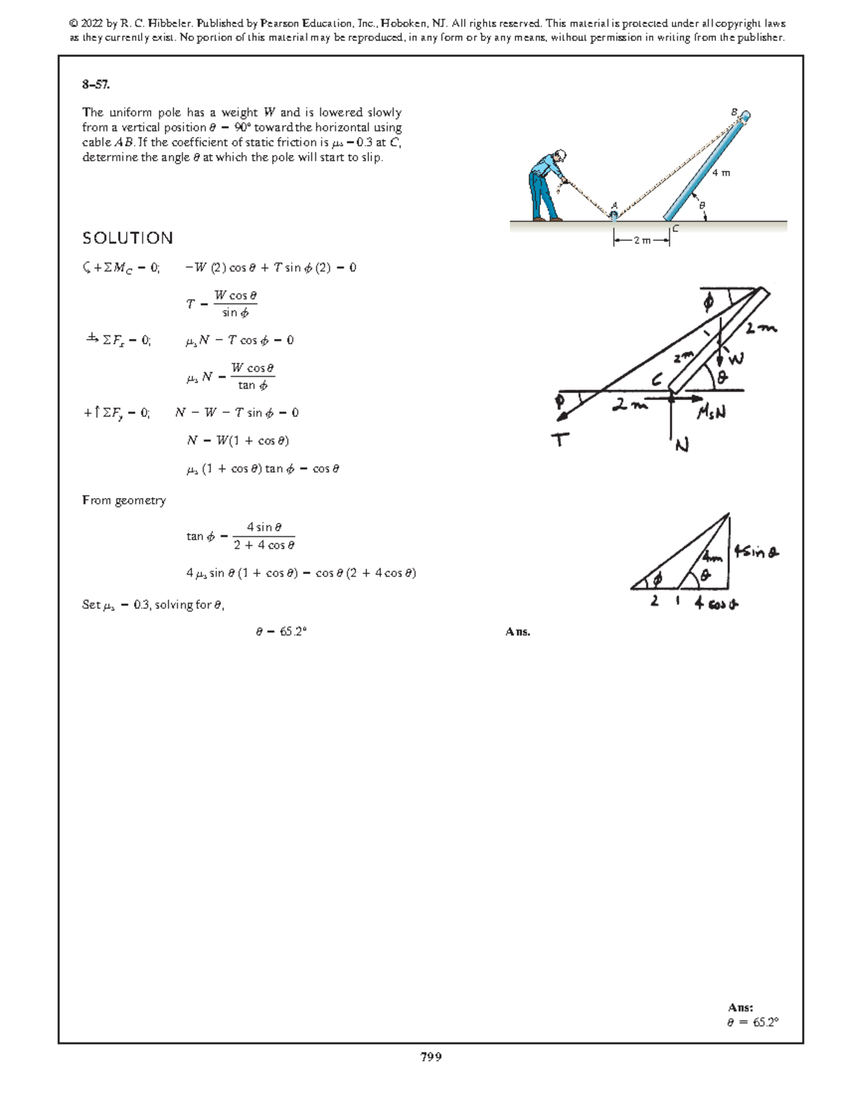 SWK 15th ed Solution Manual - Static Friction Analysis at C - Studocu