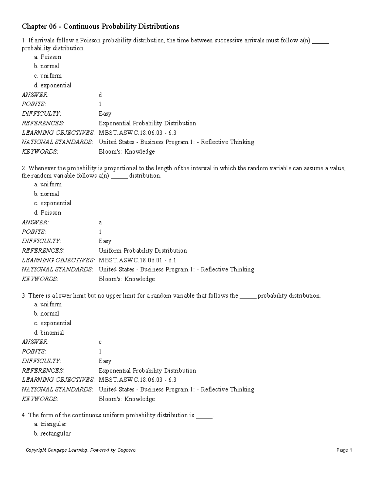 Chapter 06: Continuous Probability Distributions - C6 Notes - Studocu