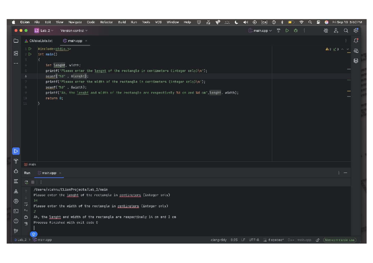 Lab 2: Rectangle Area Calculation in C++ Code - Studocu