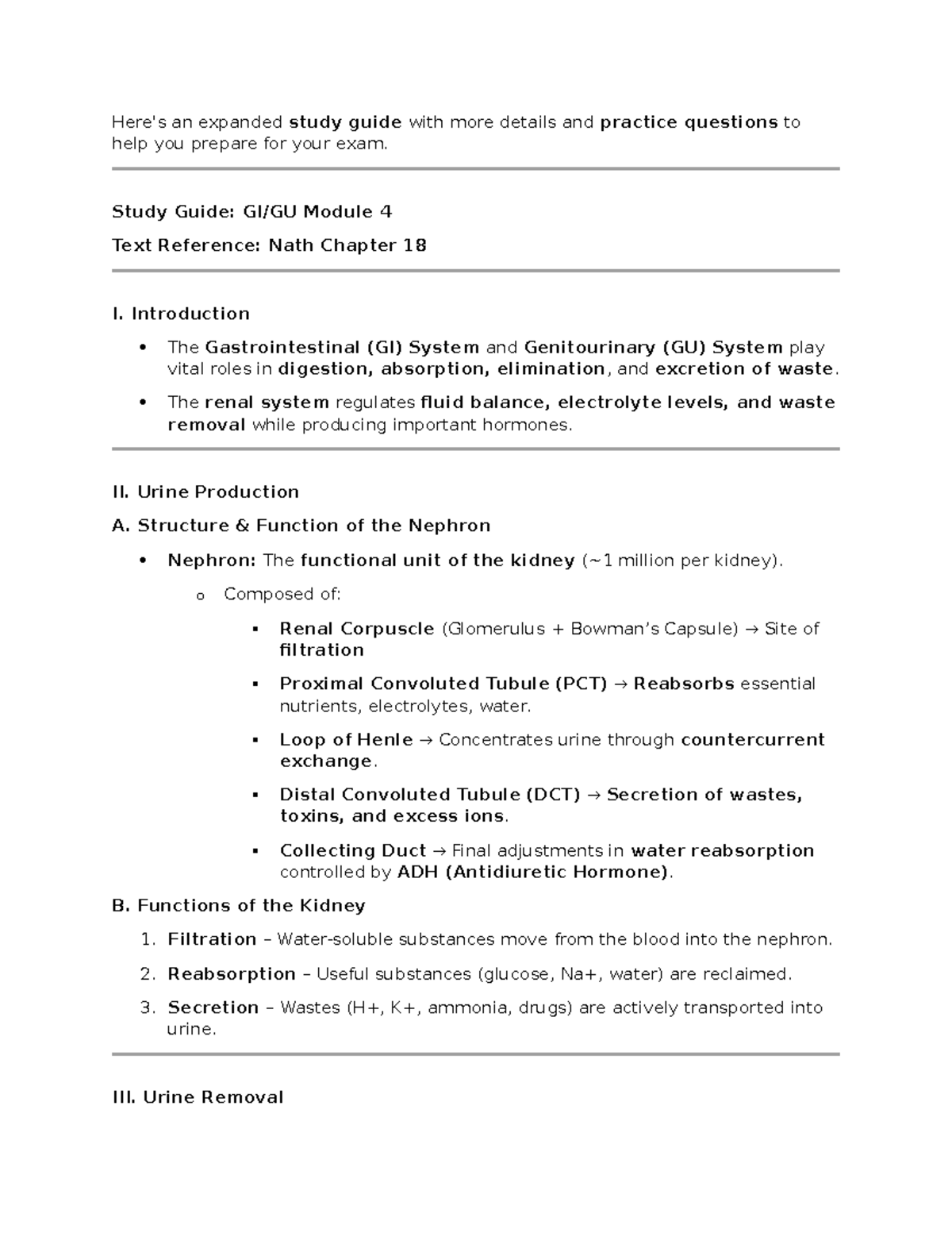 GU Module 4 - Here's an expanded study guide with more details and ...
