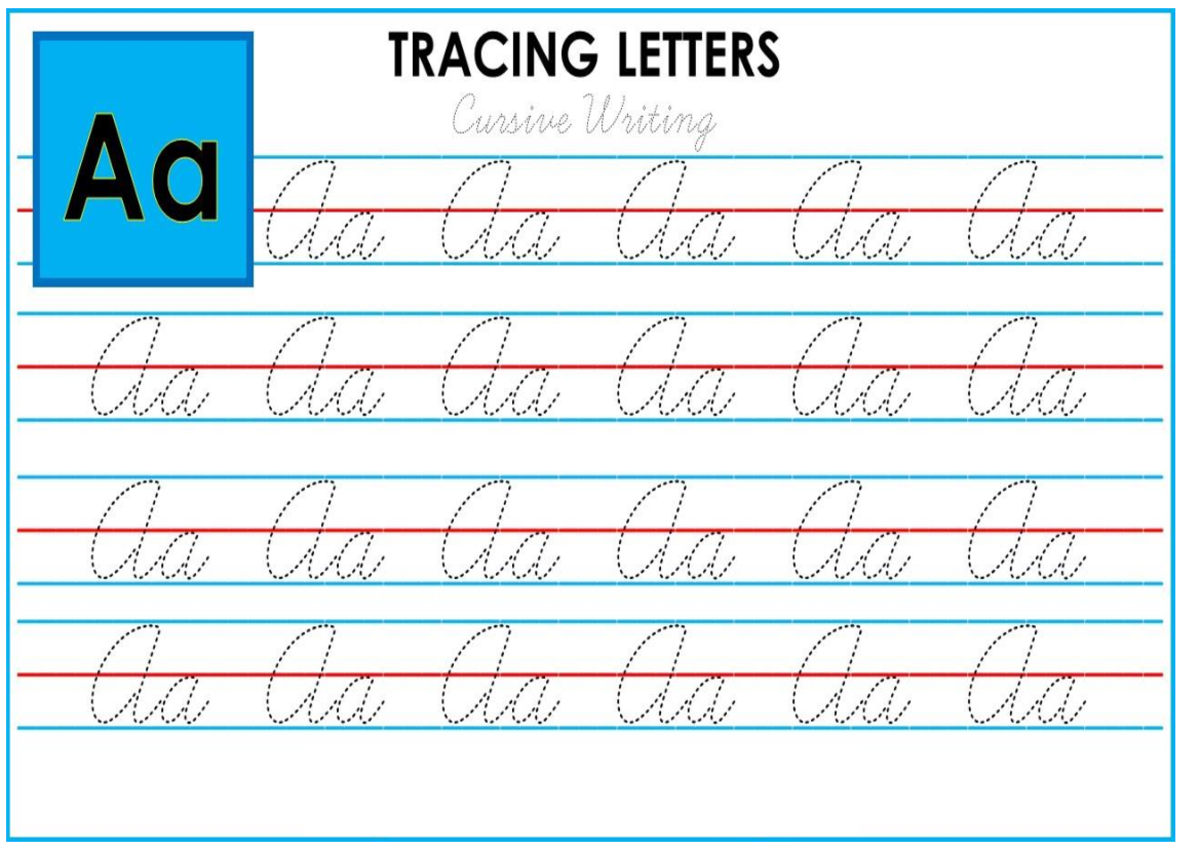 Cursive Tracing - TRACING LETTERS Aa Cursive Writing Aa aa aa aa aa aa ...