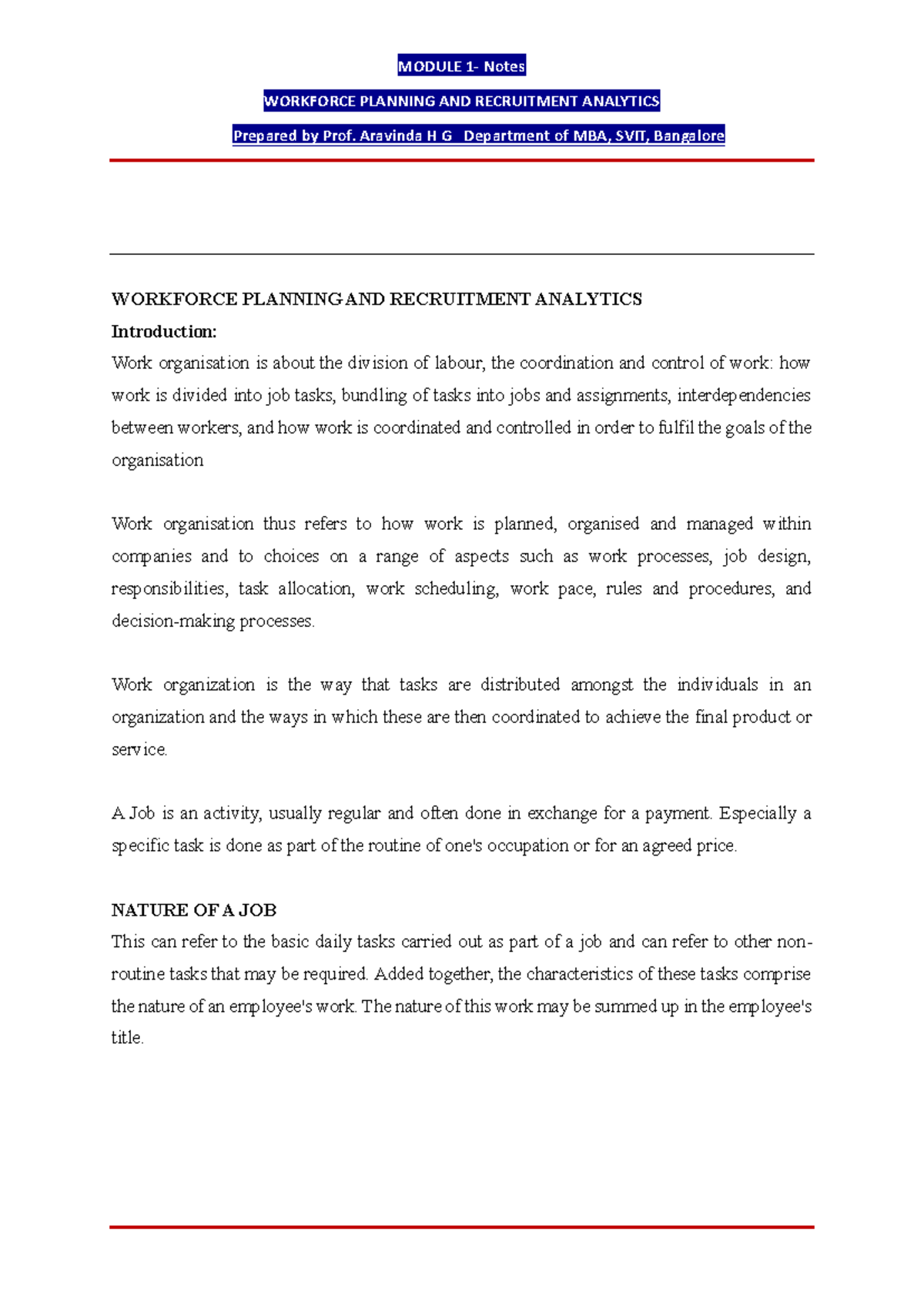 Module 1: Workforce Planning & Recruitment Analytics Insights - Studocu
