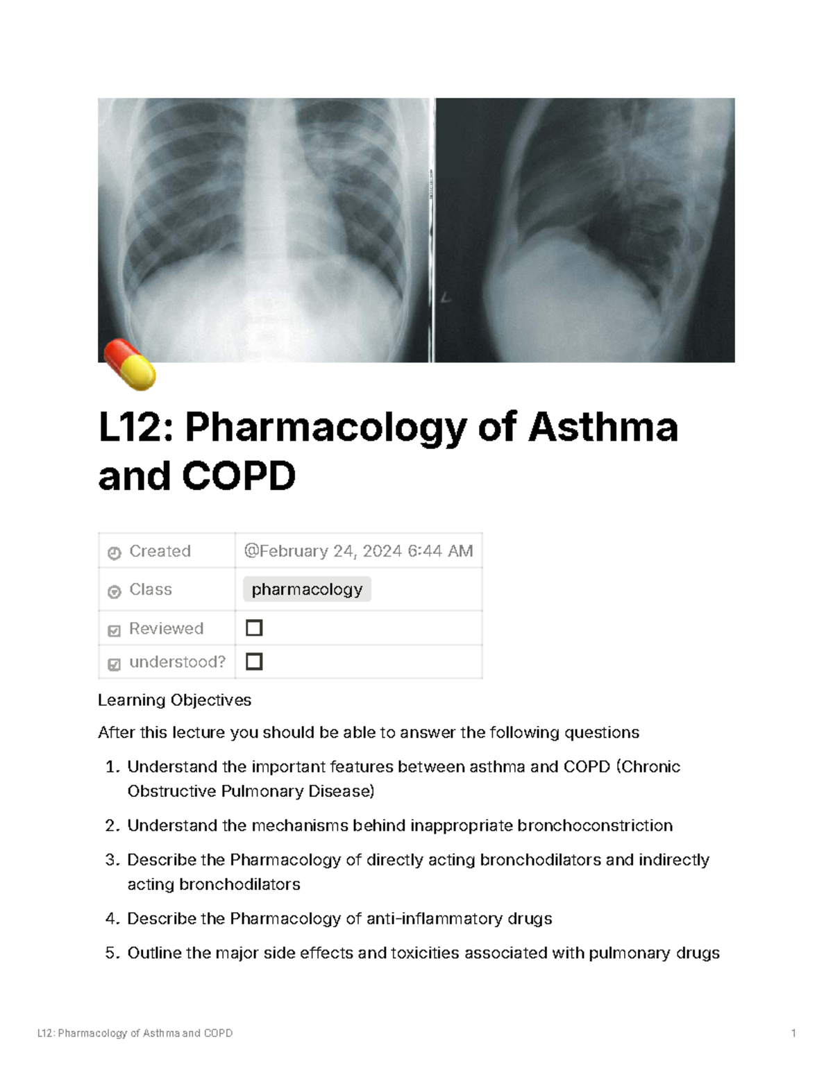 L12 Pharmacology of Asthma and COPD - 💊 L12: Pharmacology of Asthma and ...
