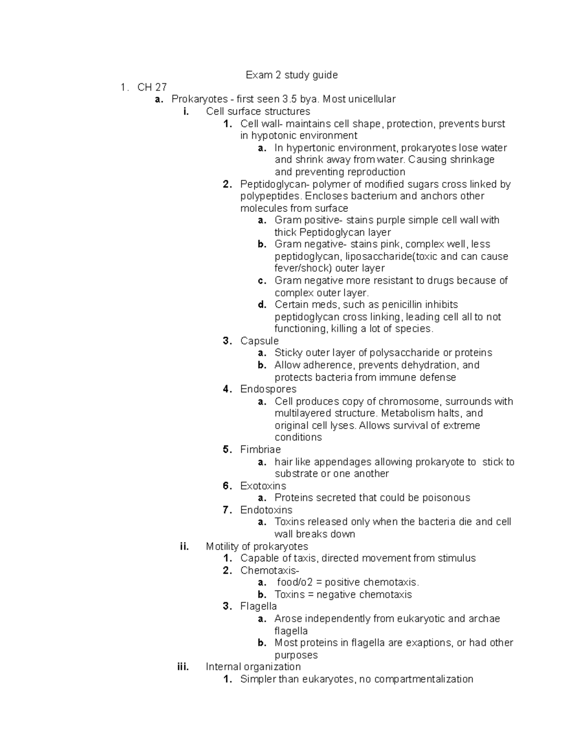 BIOL 101: Exam 2 Study Guide on Prokaryotes and Plant Evolution - Studocu