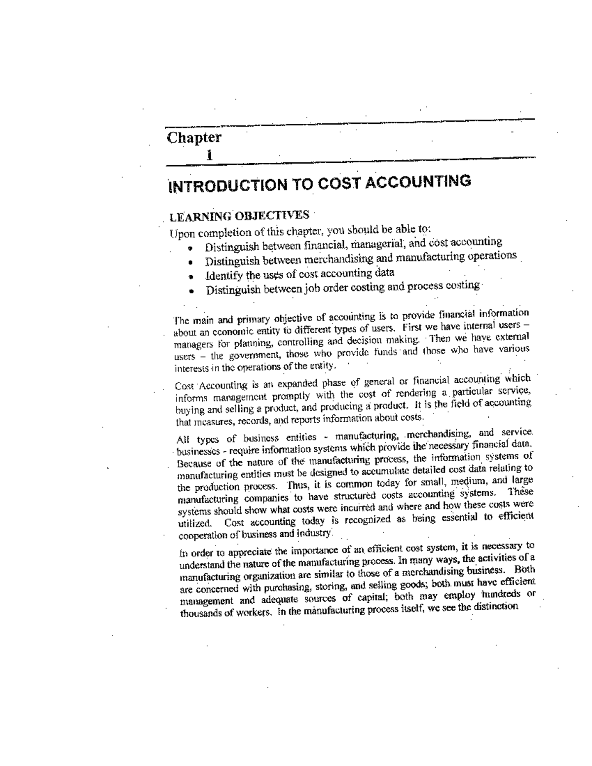 CAC - Chapter 1-3: Introduction to Cost Accounting Concepts - Studocu