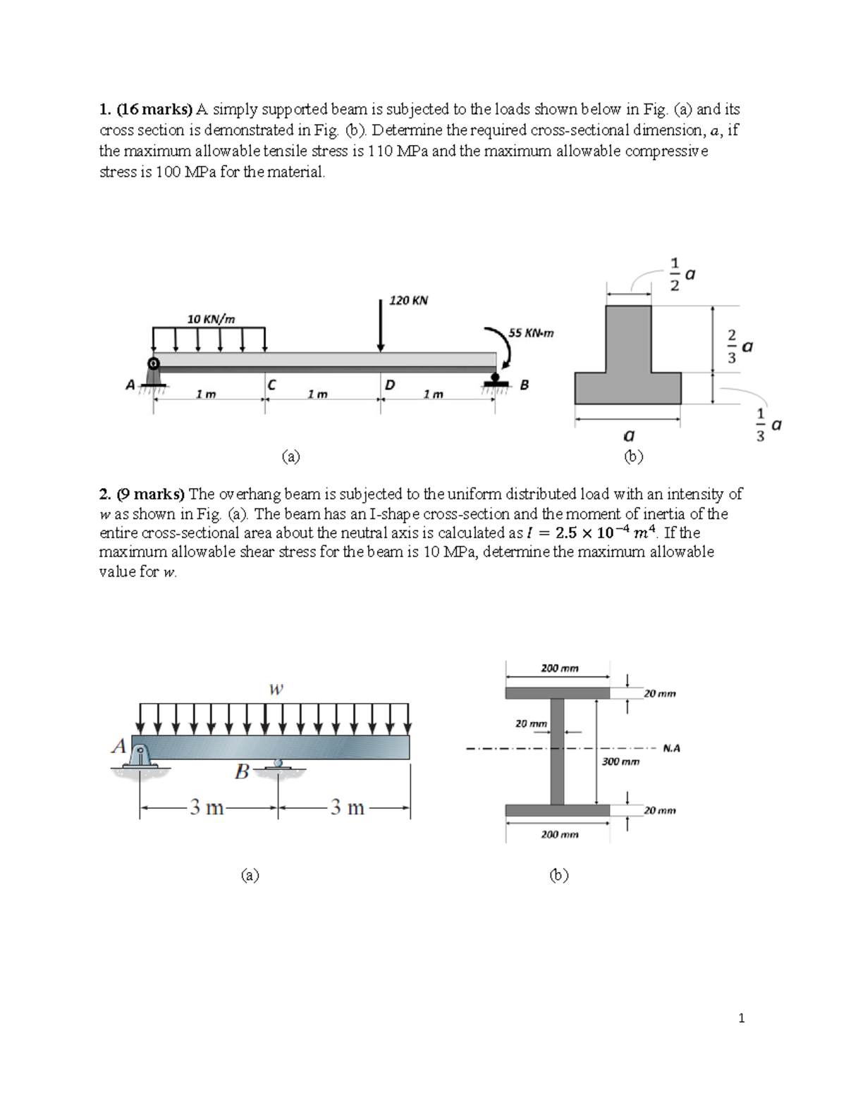 Quiz 3: Mechanics of Materials - Bending & Shear Stress Analysis - Studocu