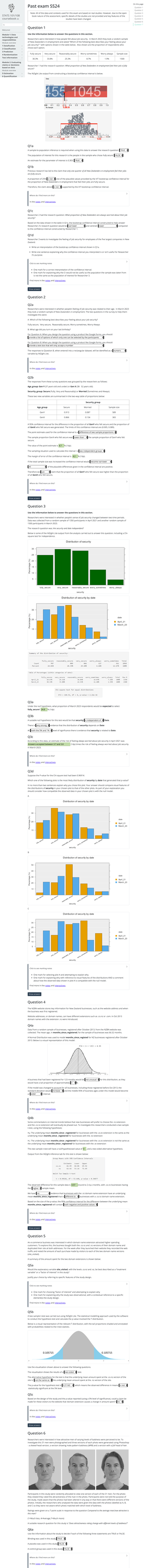 Stats 101:108 - Past exam S223 - Note: All of the data and contexts ...