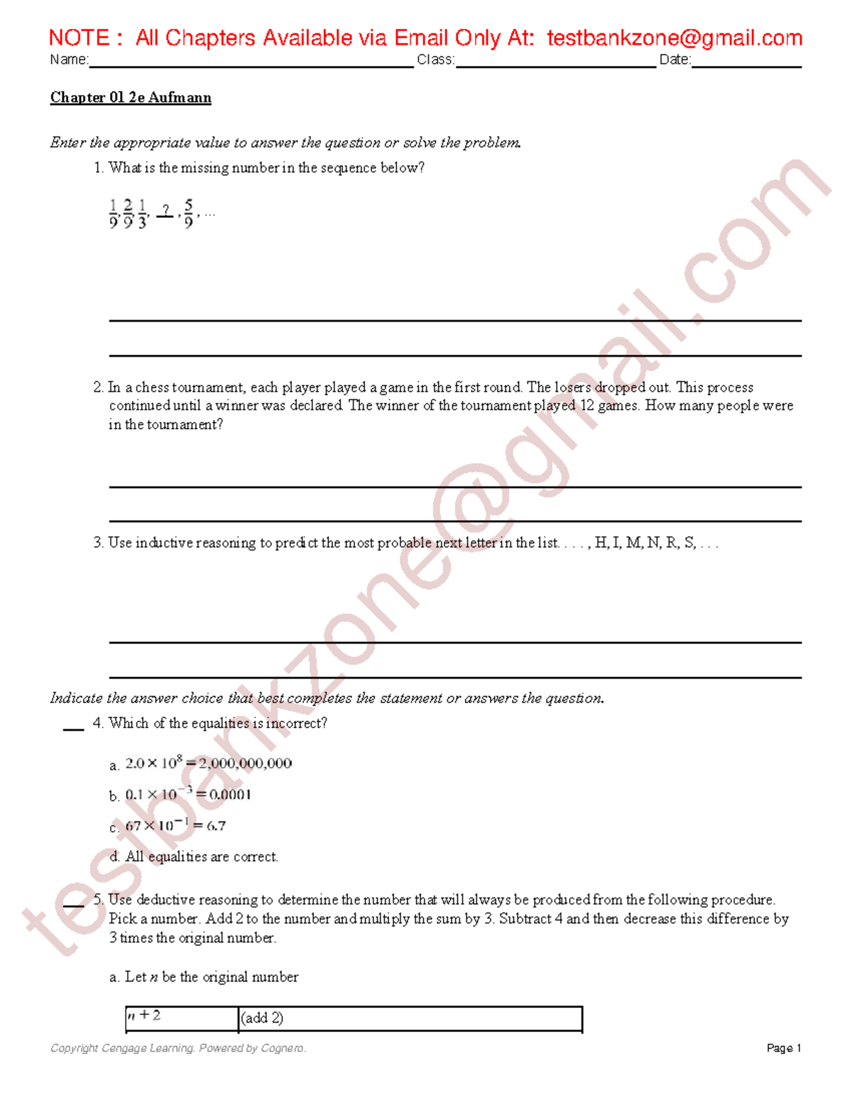 Mathematics 2e Aufmann Chapter 01 Solutions Manual & Test Bank - Studocu