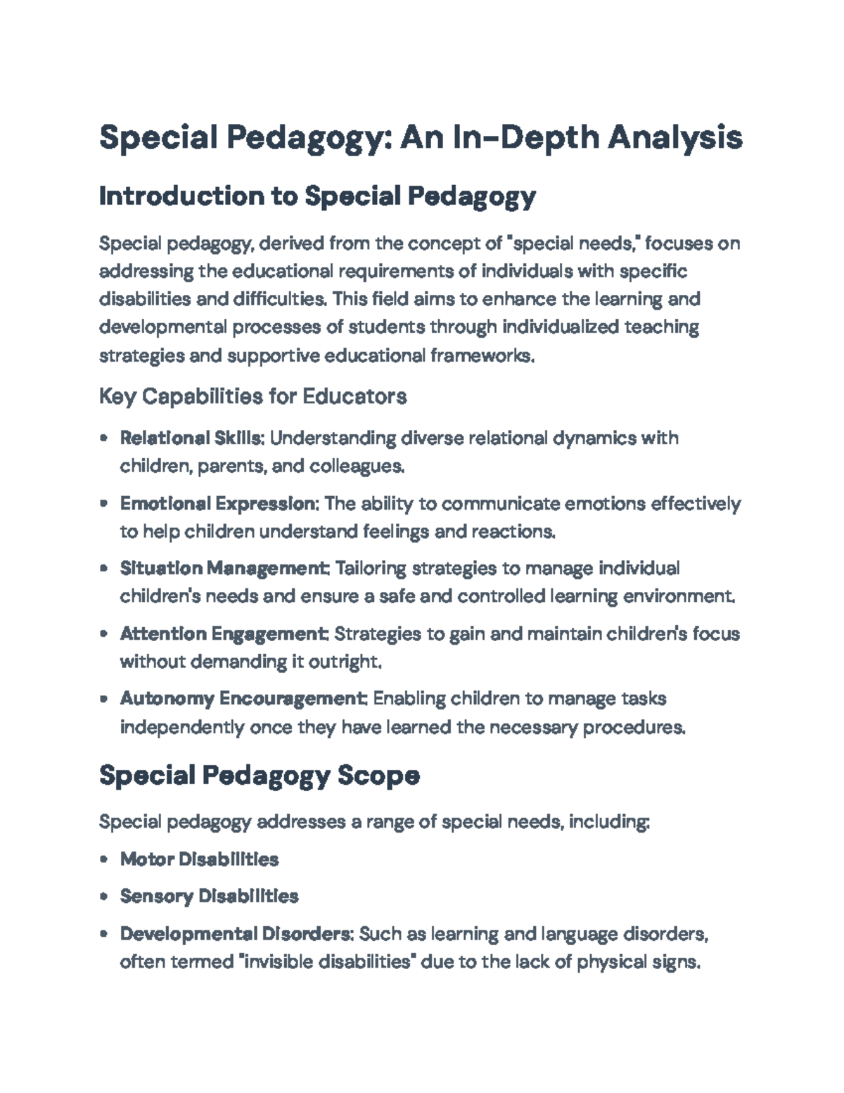 Special Pedagogy Overview: Strategies for Inclusive Education - Special ...