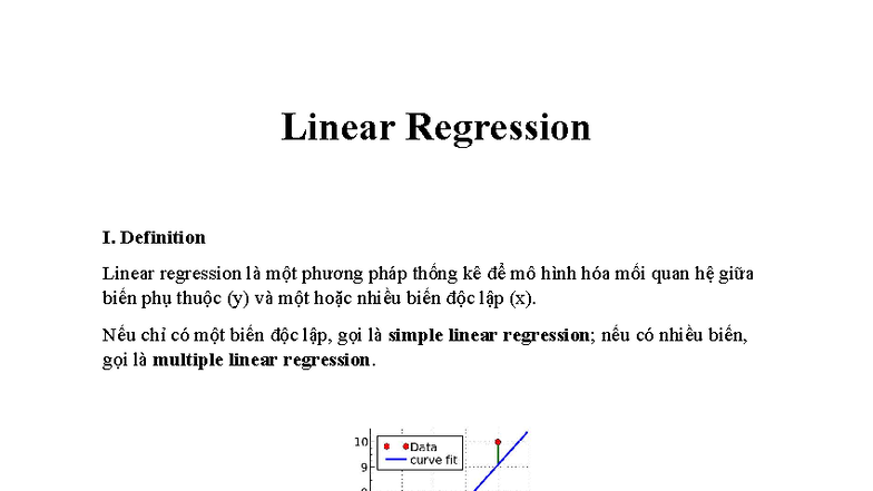 Linear Regression - nill - Linear Regression I. Definition Linear ...