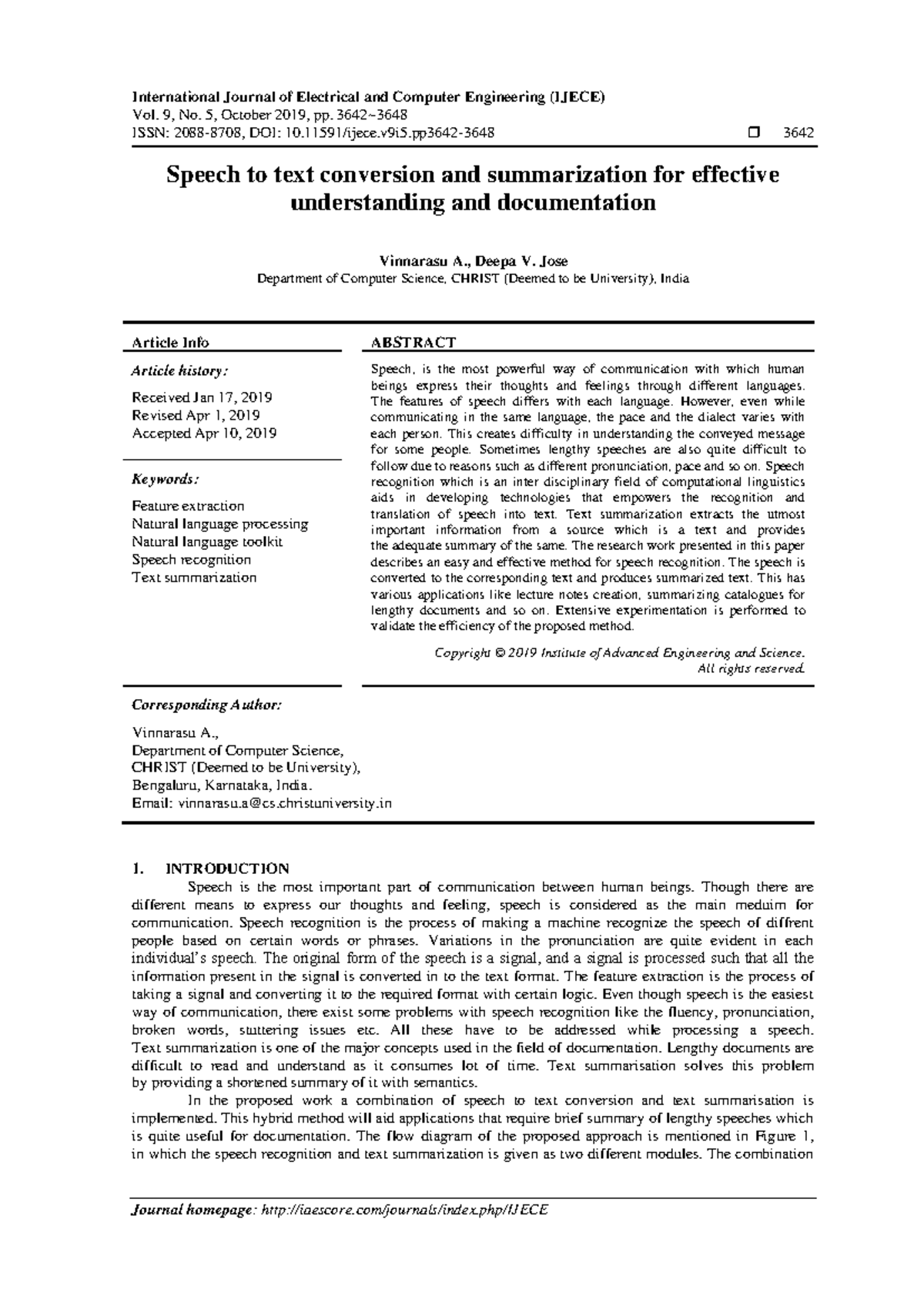 Speech to text conversion and summarization for ef - International ...