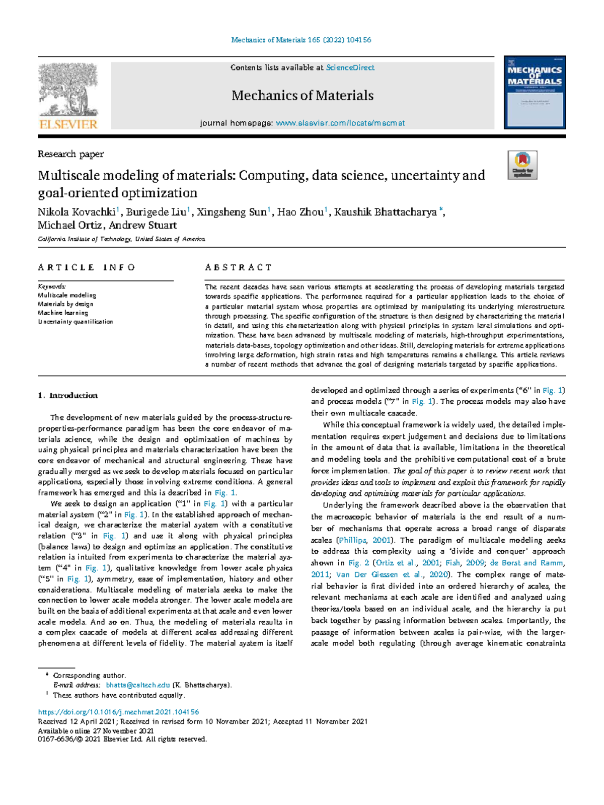 Multiscale Modeling of Materials: Advances in Design and Optimization ...