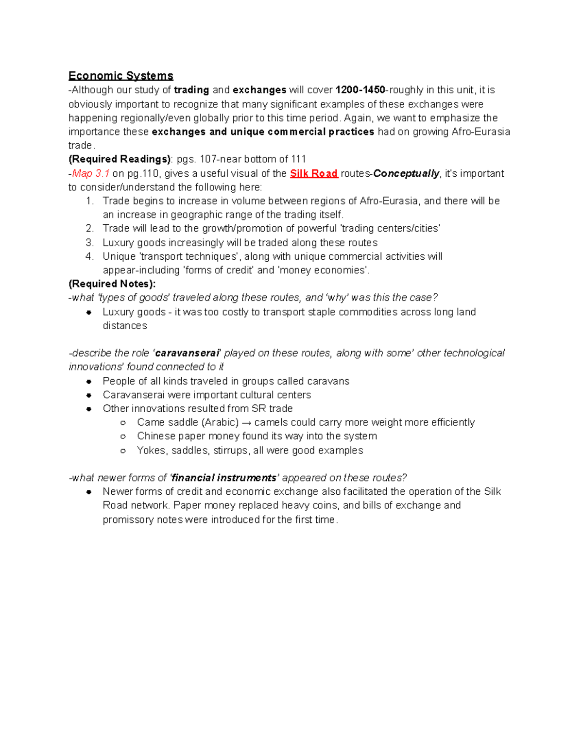 AP World History Unit 2: Economic & Cultural Exchange Review - Studocu