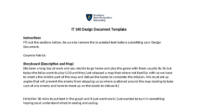 IT 140 Design Document: COD Map Strategy and Storyboard - Studocu