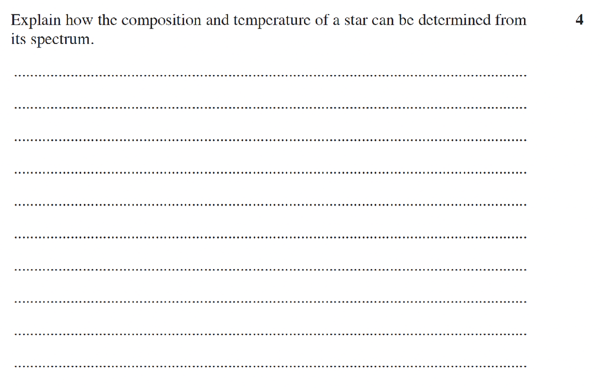 Physics HSC question - Explain how the composition and temperature of a ...