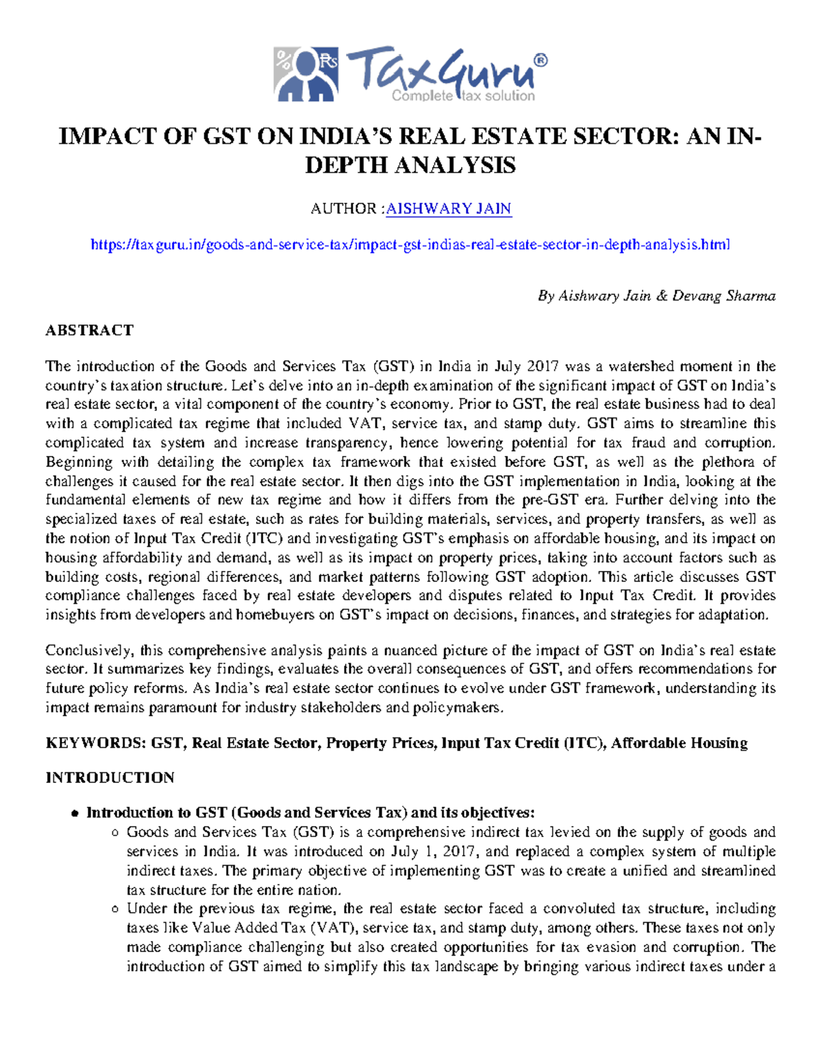 Impact of GST on India’s Real Estate Sector An In-Depth Analysis ...