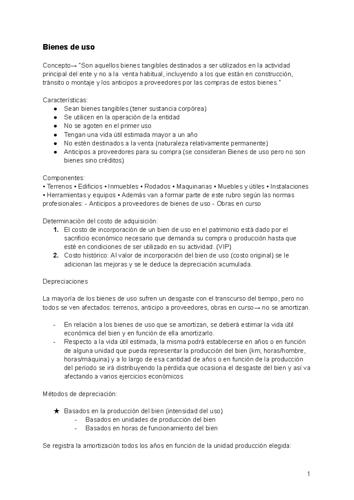 Bienes de Uso y su Tratamiento Contable - 2do Parcial Conta II - Studocu