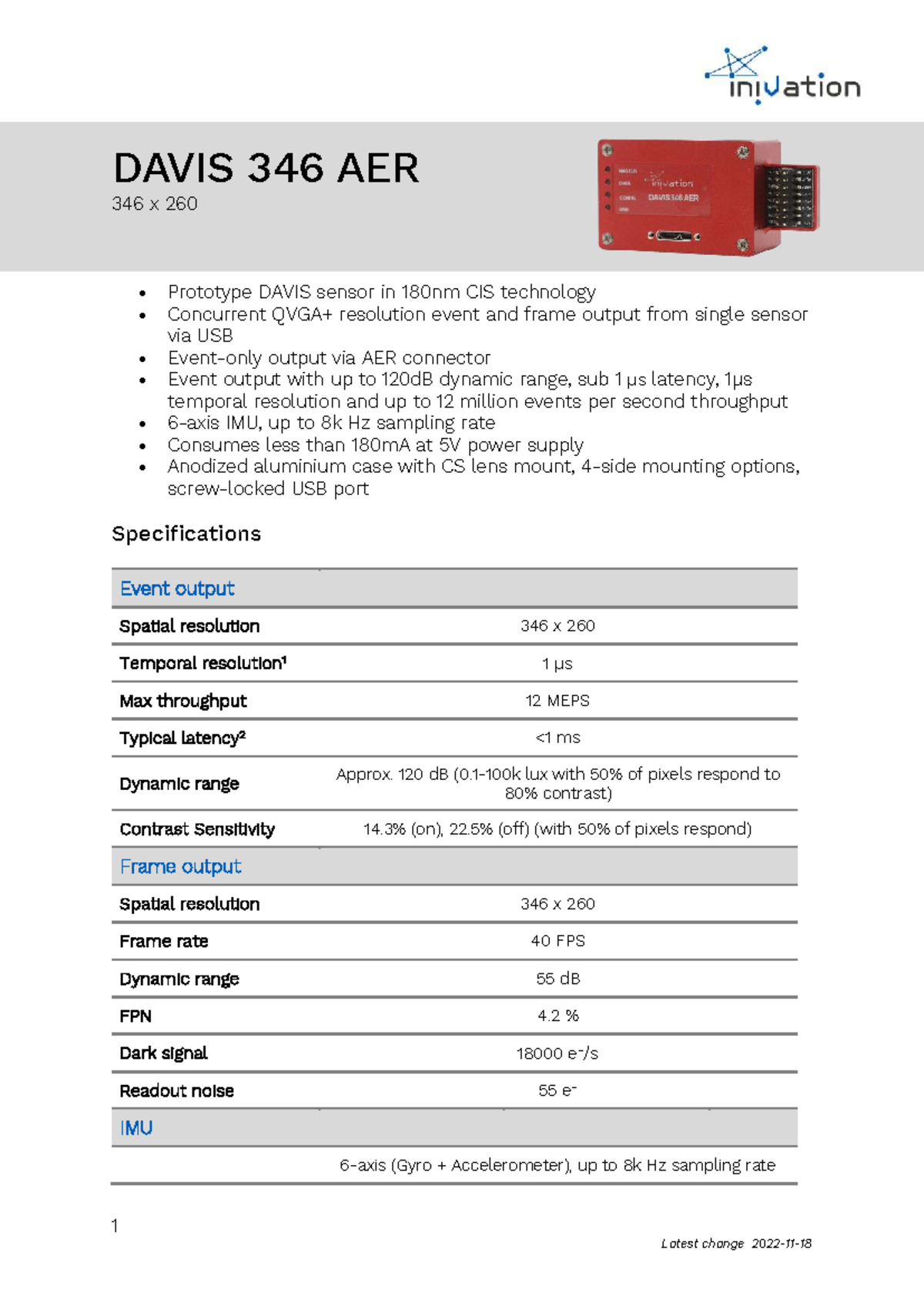 Davis 346 AER Sensor Specifications and Performance Overview - Studocu