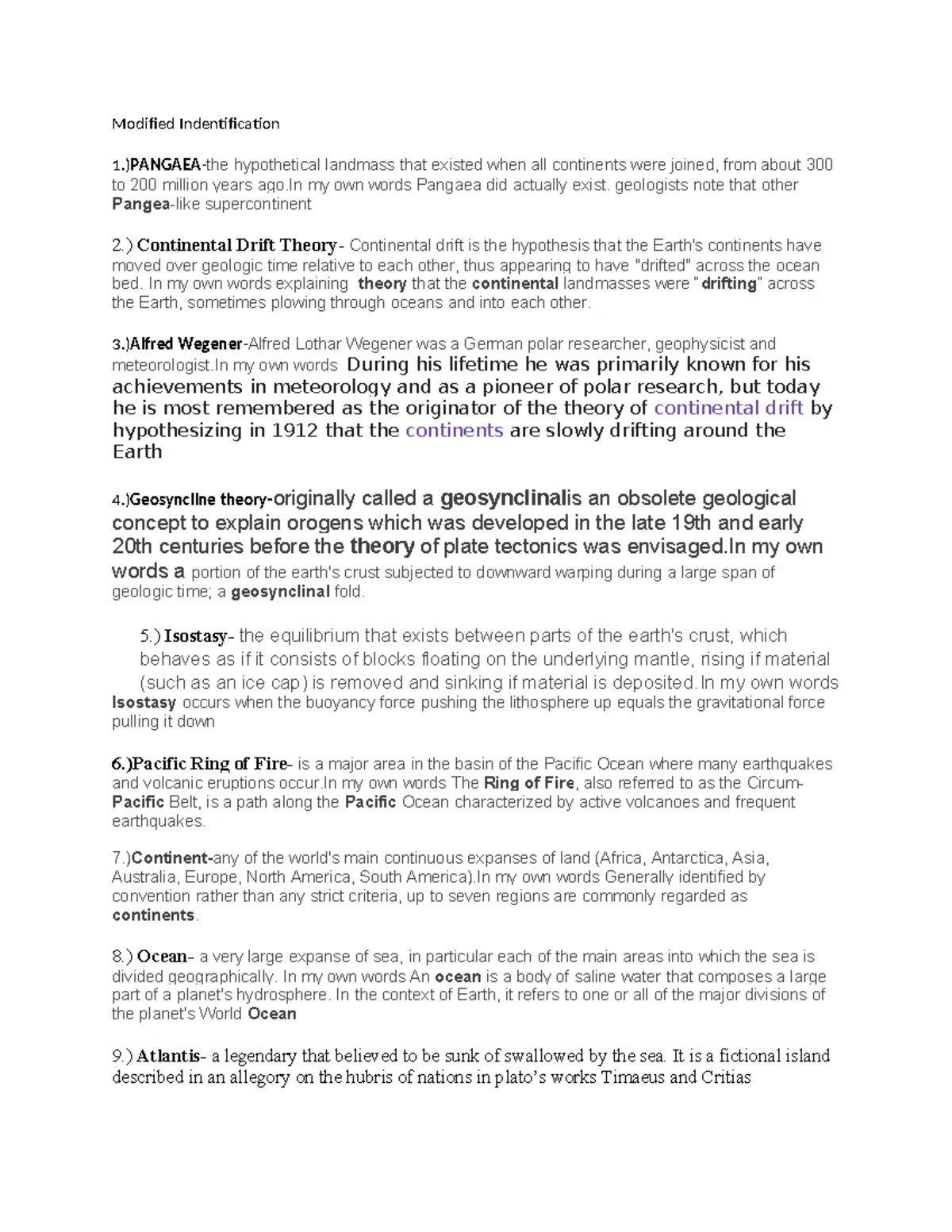 Timeline of the Development of Plate Tectonics Theory (Geology 101 ...