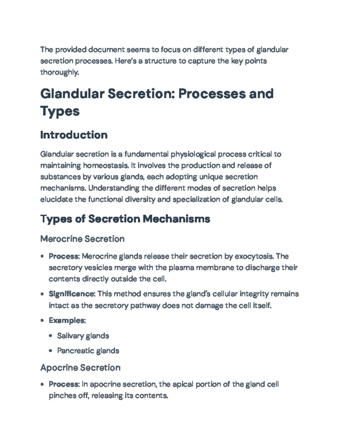 Glandular Secretion Processes and Types: A Detailed Overview - The ...