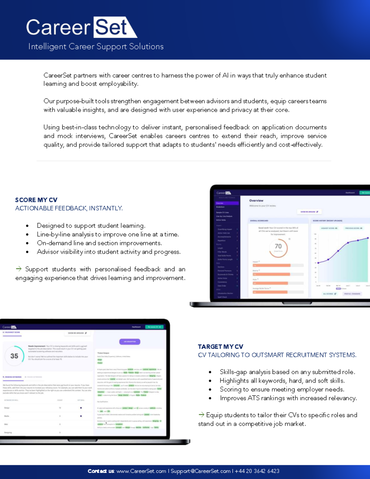CareerSet Brochure: Intelligent Career Support Solutions for Students ...