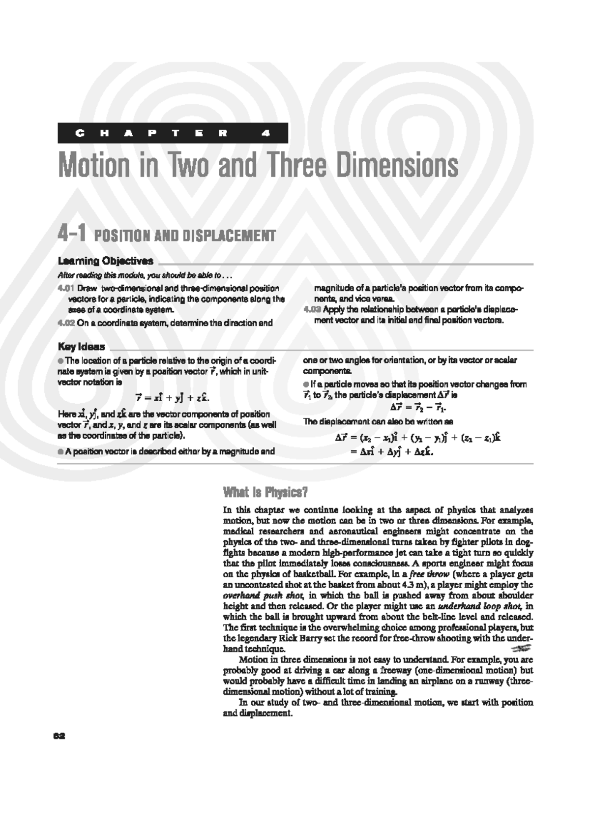C-4 FP - Motion in Two and Three Dimensions: Position & Displacement ...
