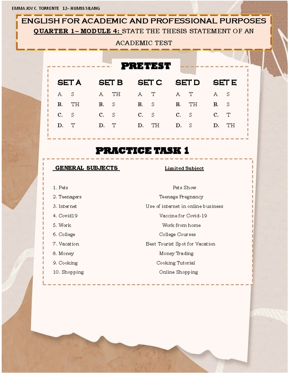 English FOR Academic AND Professional Purposes Quarter 1– Module 4 ...