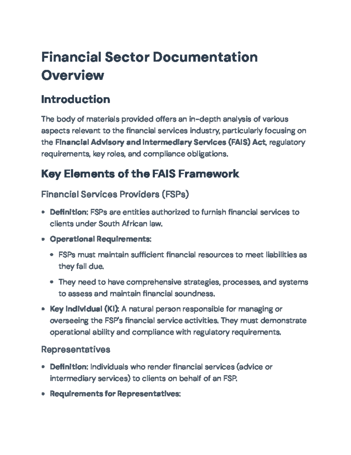 FAIS Act Compliance: A Comprehensive Guide for Financial Services - Studocu