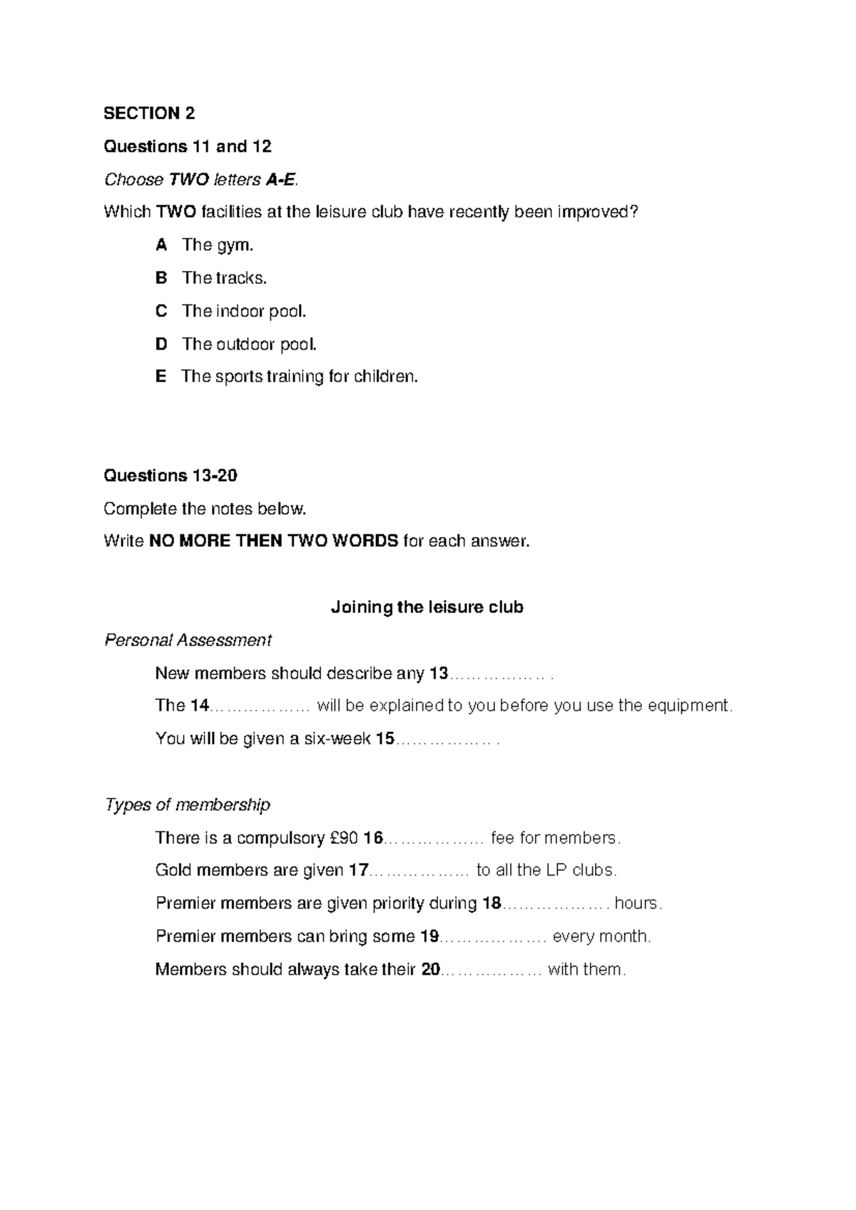 CAM 10 Test 1 Sec 2: Questions 11-20 Review and Answer Guide - Studocu