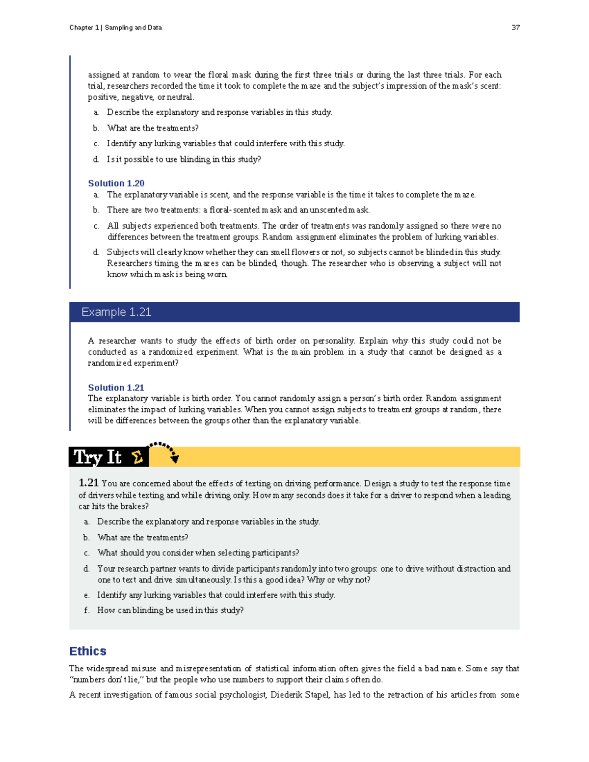 Introductory Statistics – Chapter 1: Sampling & Data Analysis - Studocu