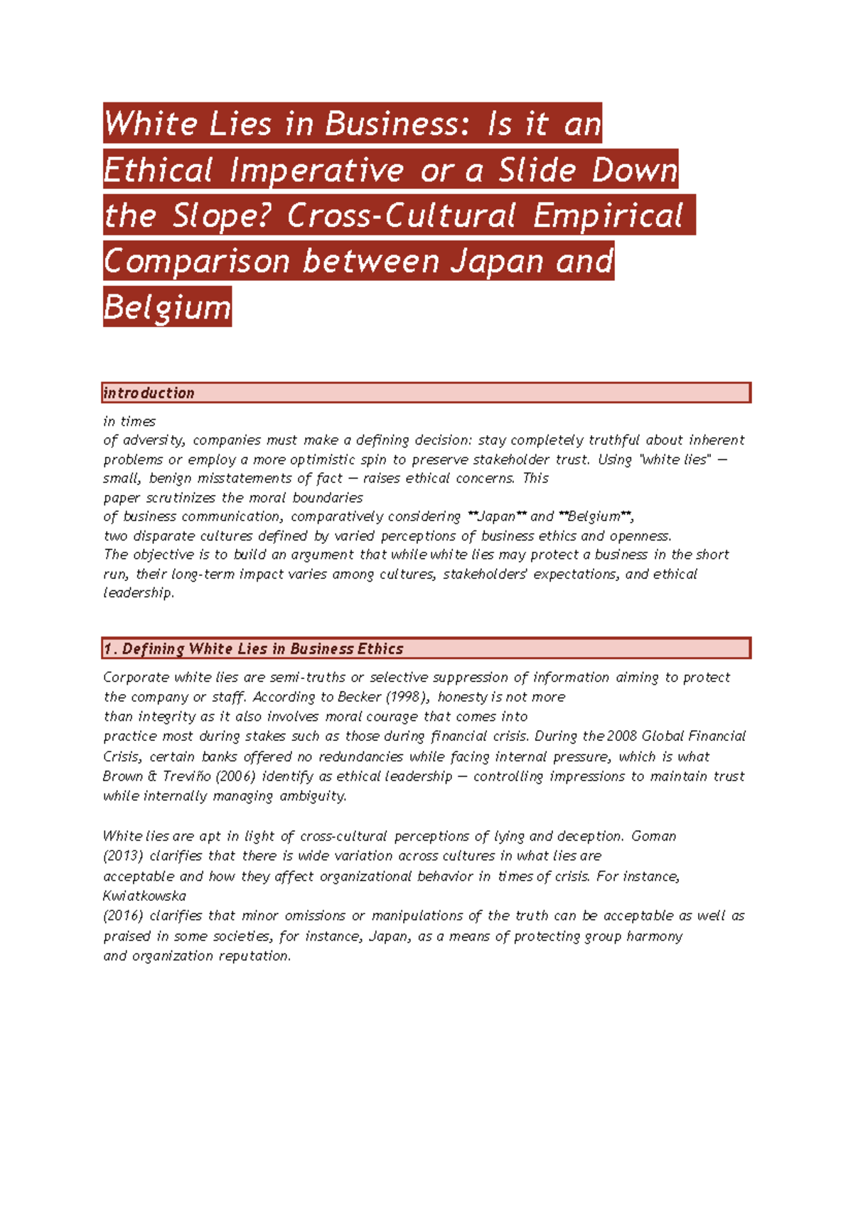 Paper, white lies in the workspace - White Lies in Business: Is it an ...
