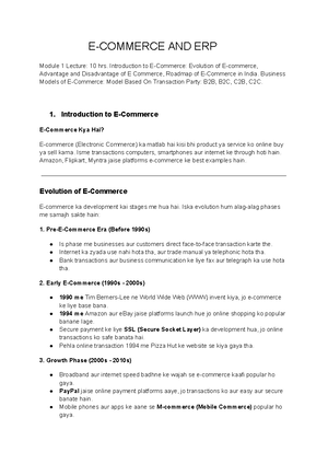 M-3 Ecommerce - E-Commerce And ERP easy notes for semester Exam ...