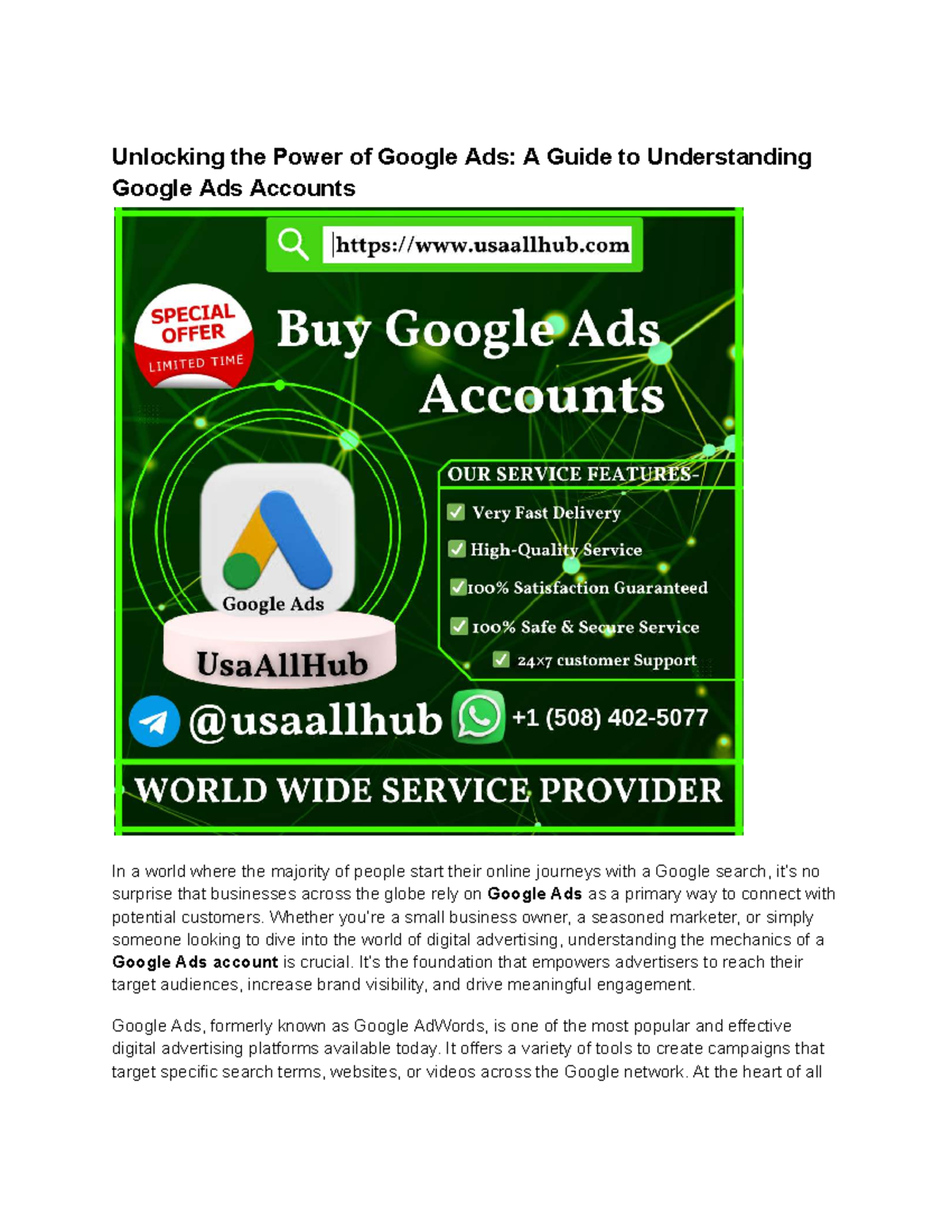 A Guide to Buying Google Ads Accounts for Effective Campaigns - Studocu