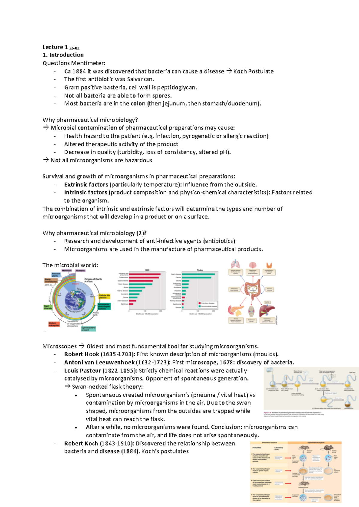 Pharmaceutical Microbiology Lecture 1 & 2 Notes (PHAR 101) - Studeersnel