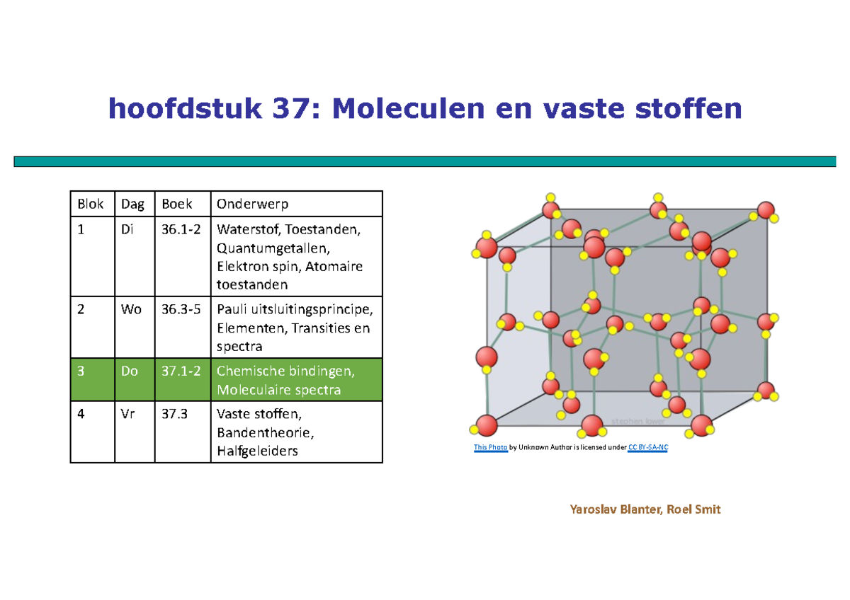 Moleculaire Structuren en Bindingen - Moleculen en Vaste Stof ...