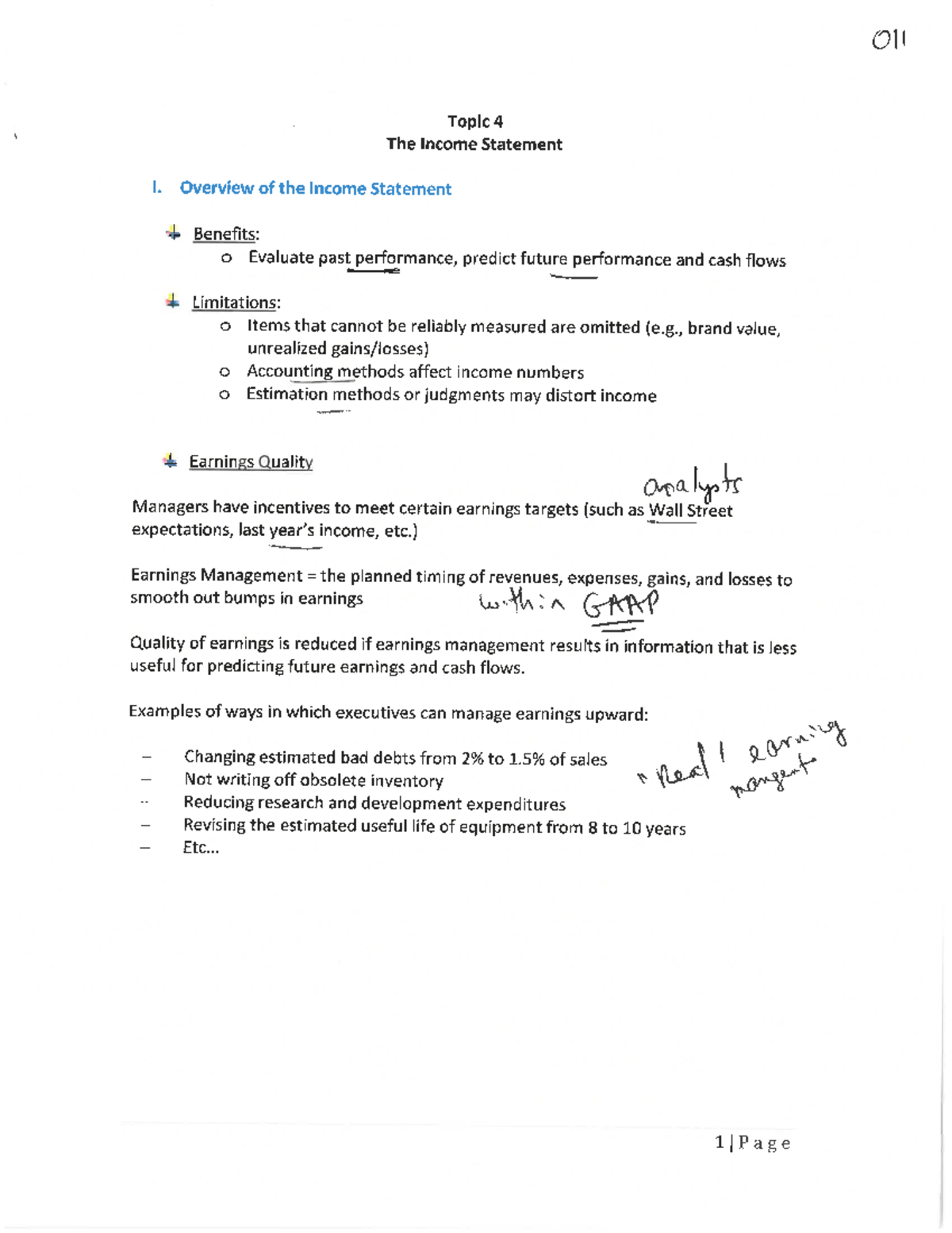 Topic 4 Notes - Completed - 011 Topic 4 The Income Statement 1 ...
