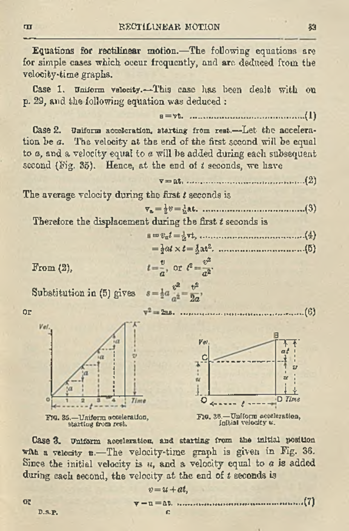 RECTILINEAR MOTION rri 33: Equations for Uniform Acceleration - Studocu