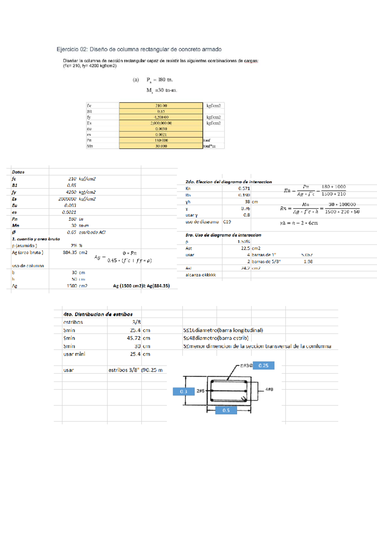 Ejercicio 02: Diseño de Columna Rectangular de Concreto Armado - Studocu