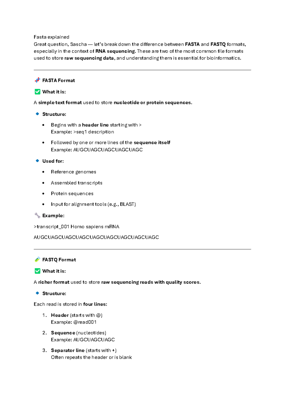 FASTA vs FASTQ Formats: Key Differences in RNA Seq - Studeersnel