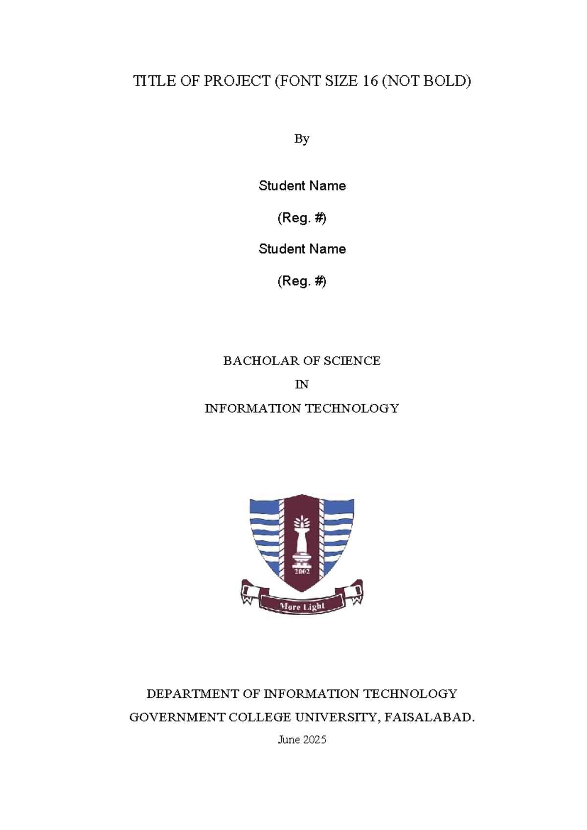 FYP Documentation Sample - BSc IT Project Report - Studocu