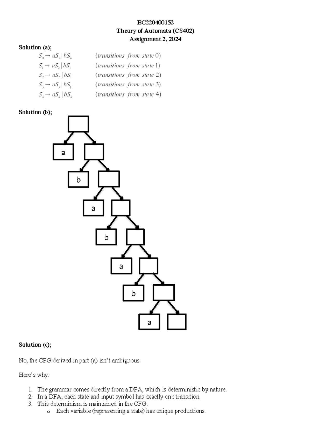 CS402 2 2024 - theory of automata - BC Theory of Automata (CS402 ...