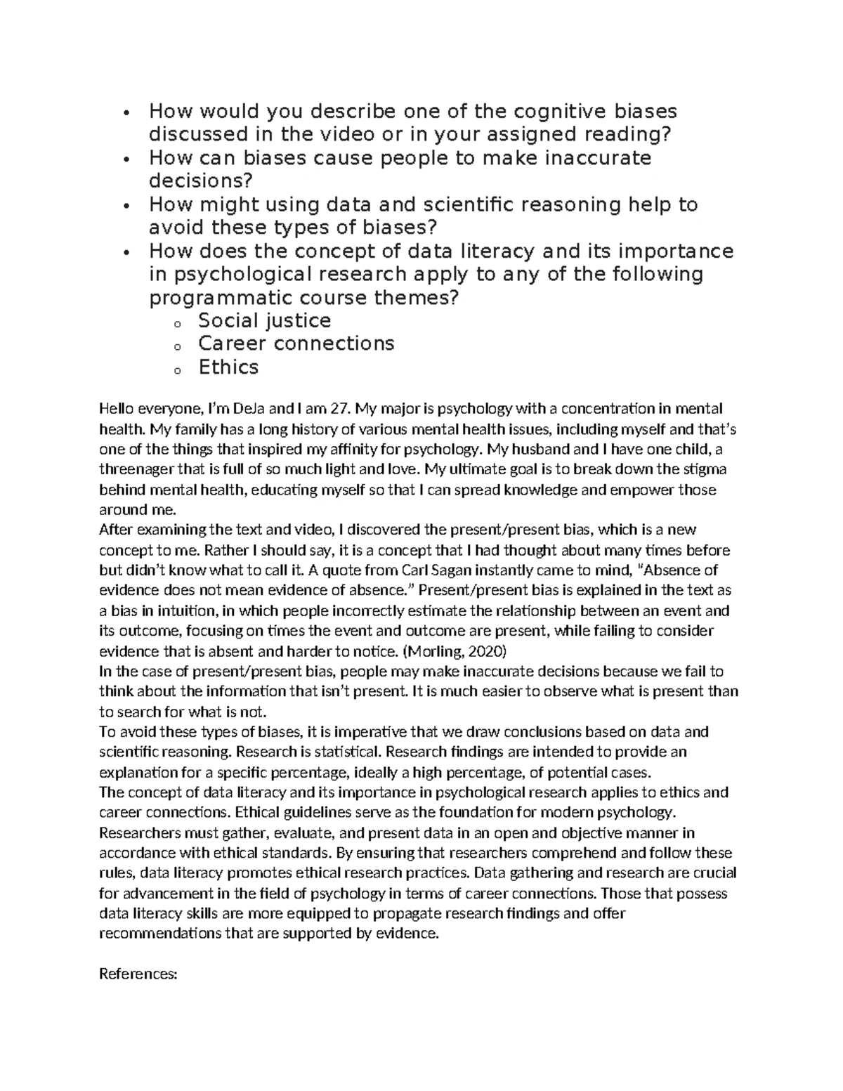 PSY 315 Module 1 Psychoanalytic Therapy Assignment Worksheet - Studocu