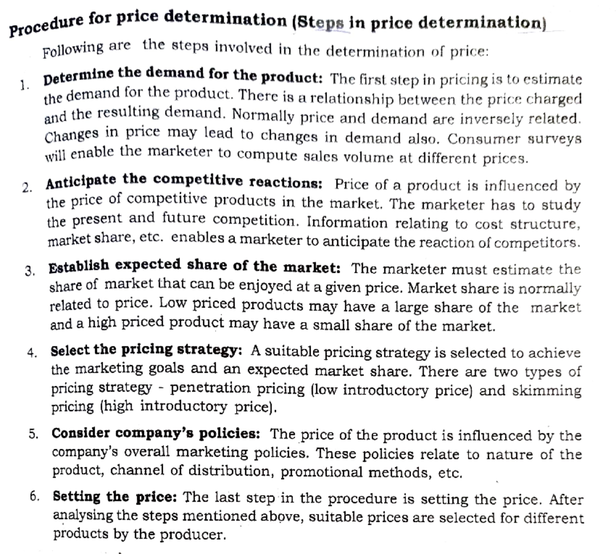 Procedure for Price Determination: Key Steps Explained - Studocu