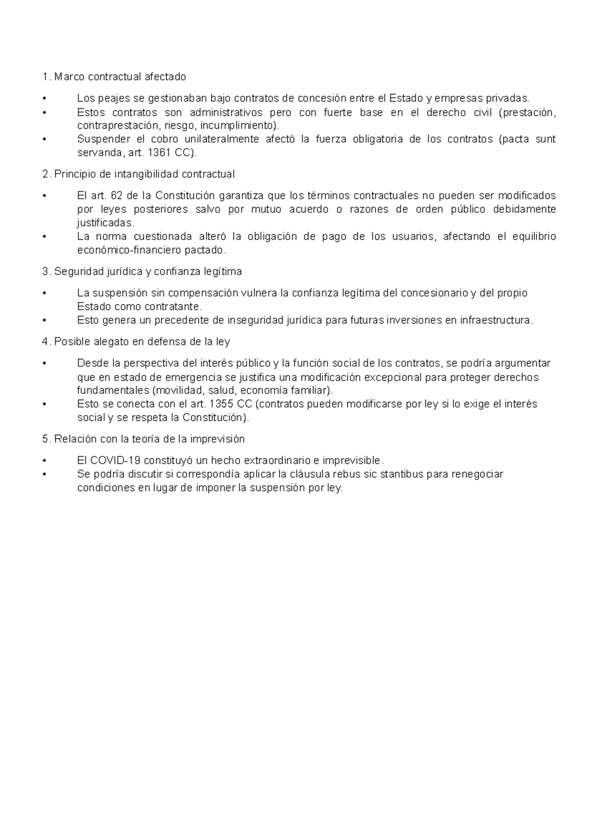 Resolución sobre el Debate de Contratos y Peajes en Emergencia - Studocu