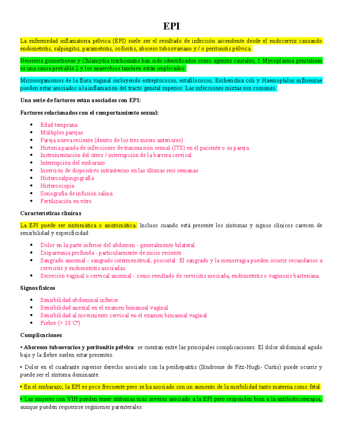 Enfermedad Pelvica Inflamatoria Epi Mind Map Images And Photos Finder