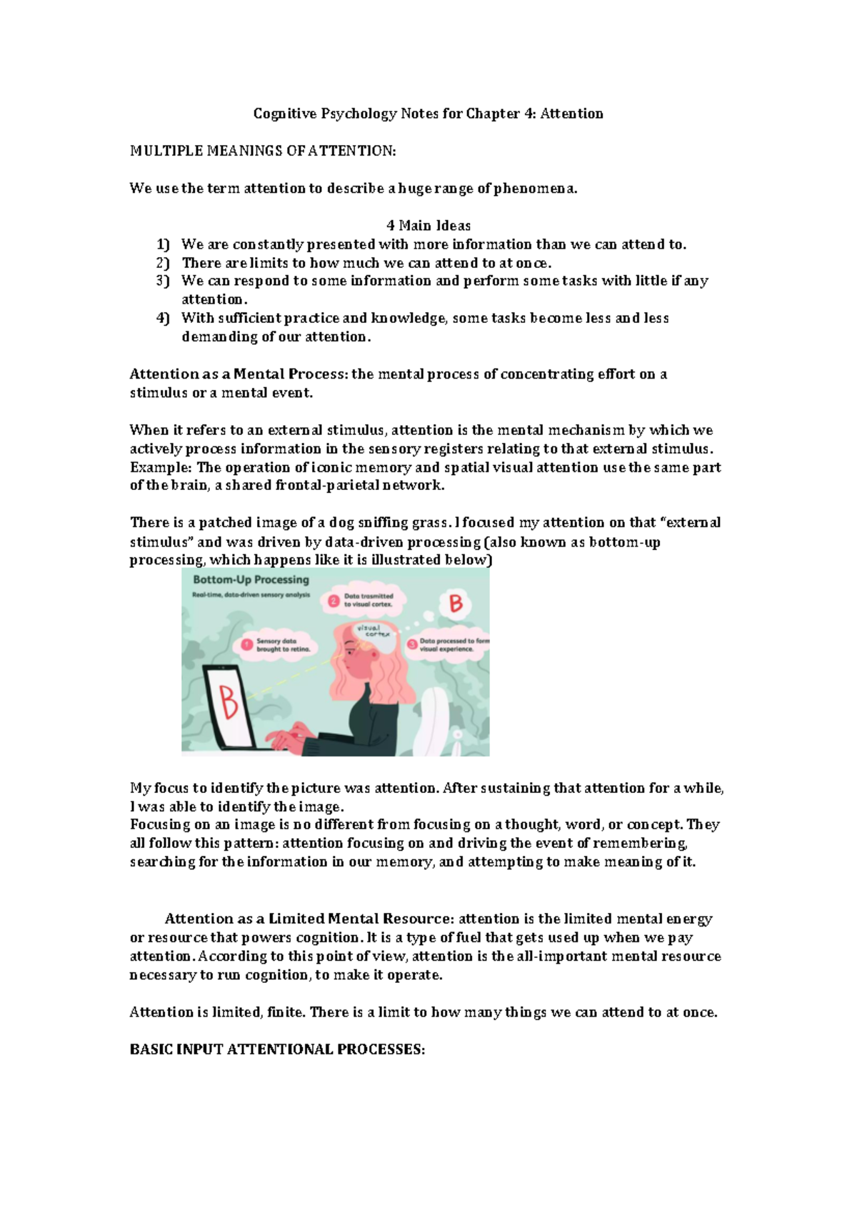 Cognitive Psychology CH4: Attention and Mental Processes Insights - Studocu