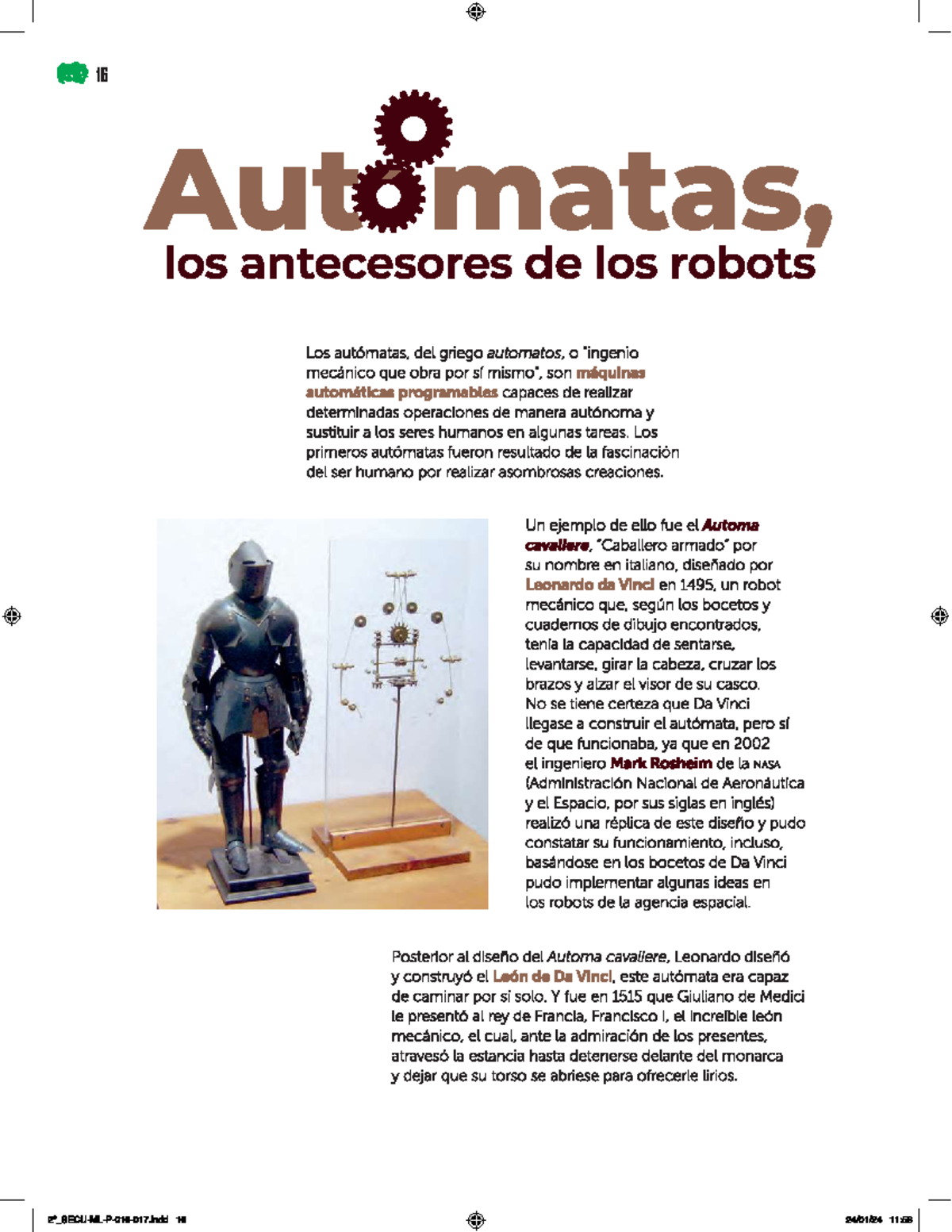 Lectura sobre Autómatas: Antecesores de los Robots - Studocu