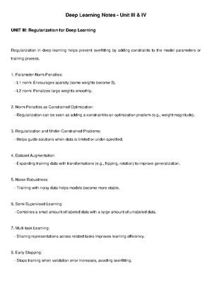 Deep Learning UNIT III Exam Notes: Regularization Techniques Explained ...