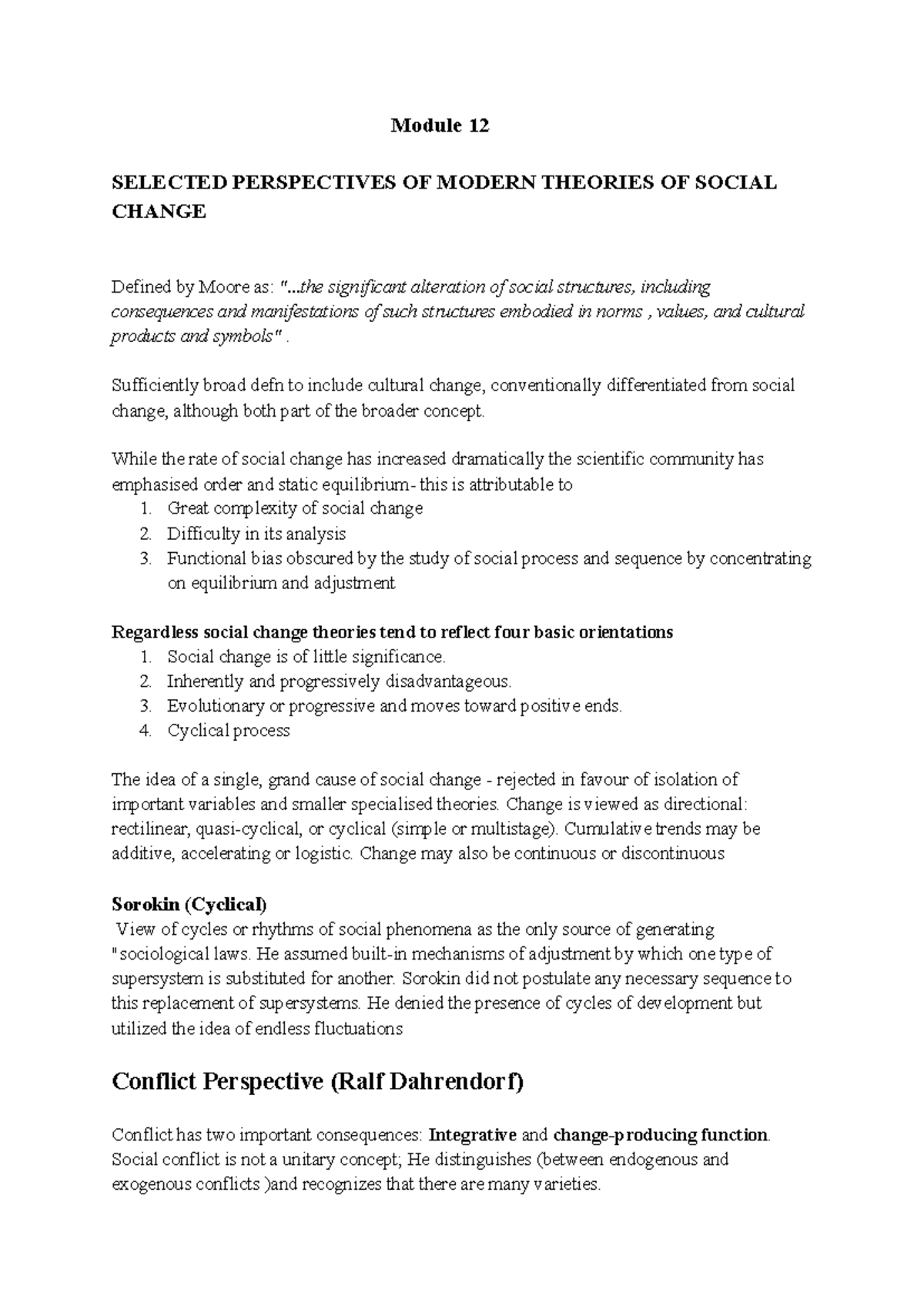 mod 12 poverty notes - Module 1 2 SELECTED PERSPECTIVES OF MODERN ...